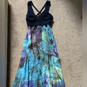Anthropologie watercolor maxi dress